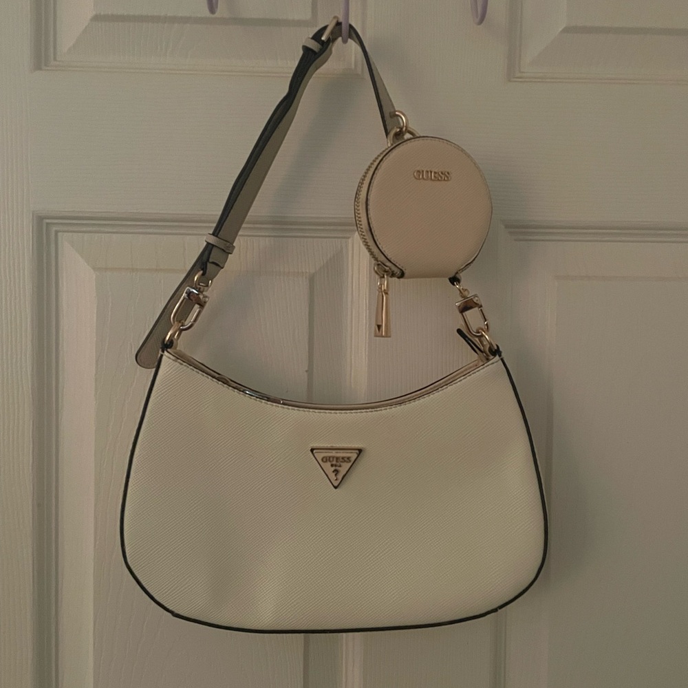 GUESS White Shoulder Bag with Coin Pouch